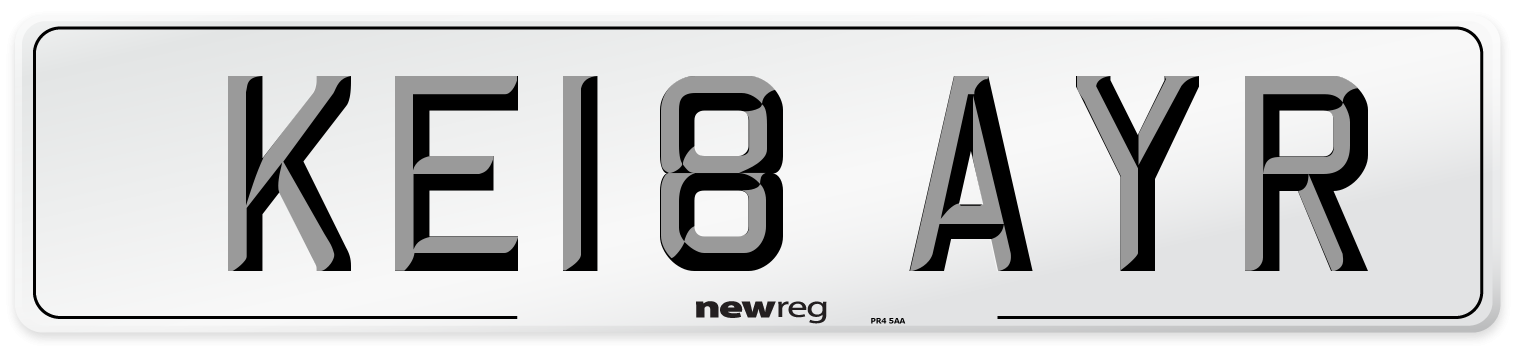 KE18 AYR Number Plate from New Reg